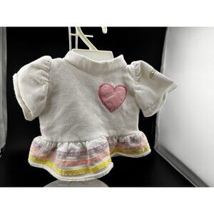 Cabbage Patch Kids White HEART Shirt Dress Vtg 1983‎ Original Fleece CPK READ